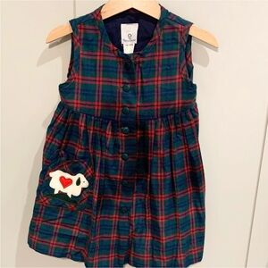 NWT VTG Florence Eiseman 100% Cotton Plaid Buttoned Down Dress with Lamb Pocket